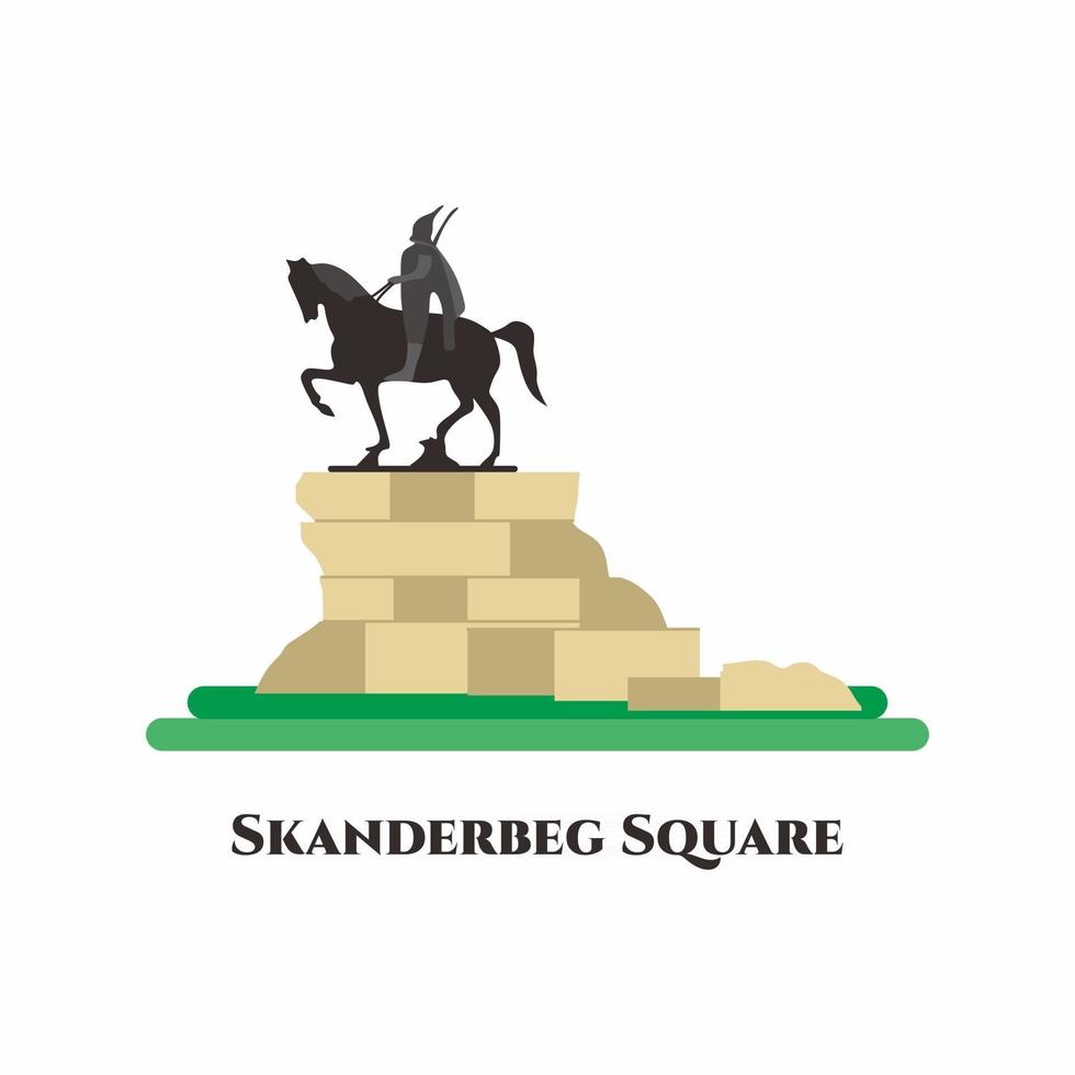 la plaza skanderbeg es la plaza principal en el centro de tirana albania vector