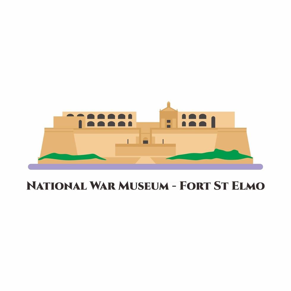 Fort Saint Elmo is a star fort in Valletta Malta vector