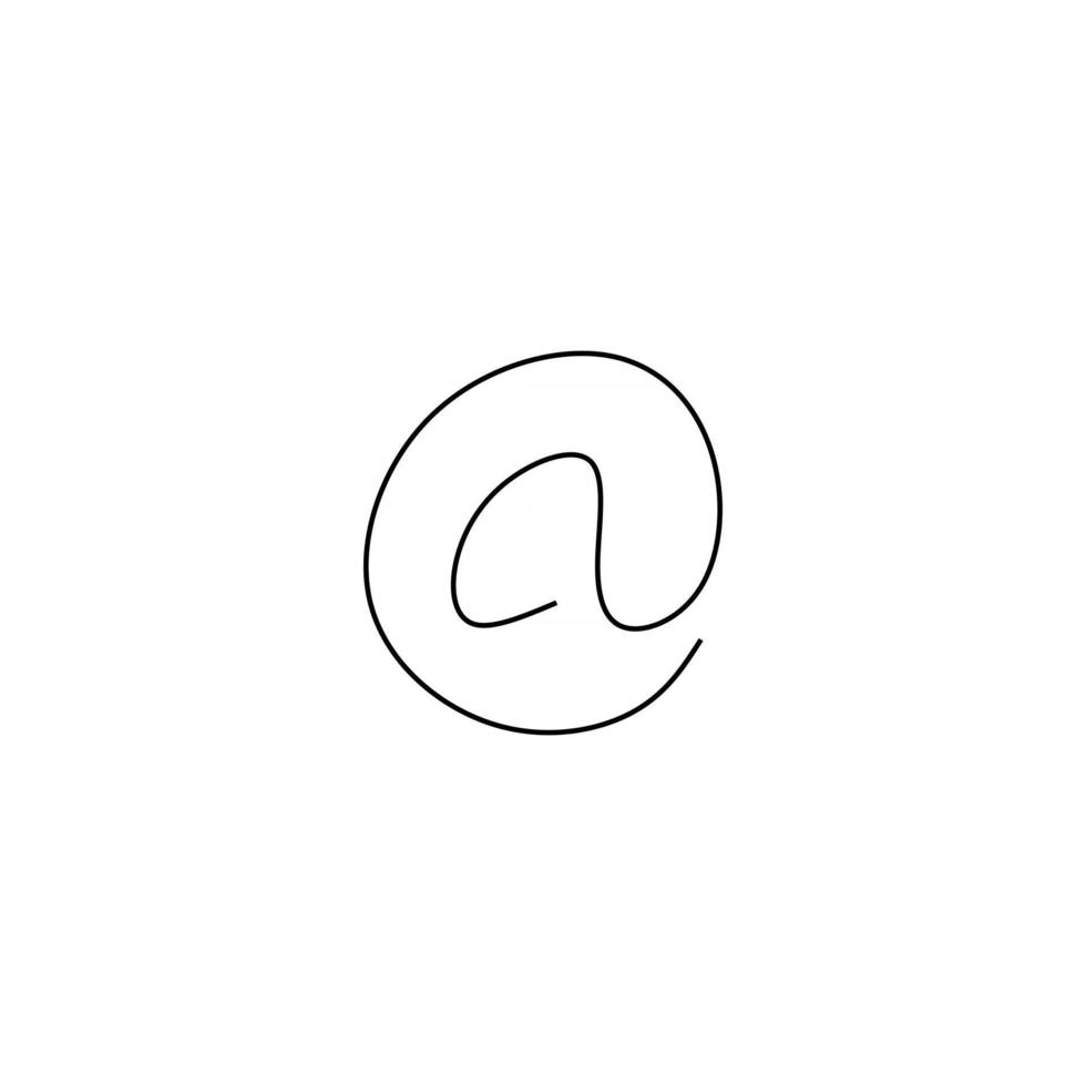 Continuous one line of at icon for social media At logo in single line style isolated on white background vector