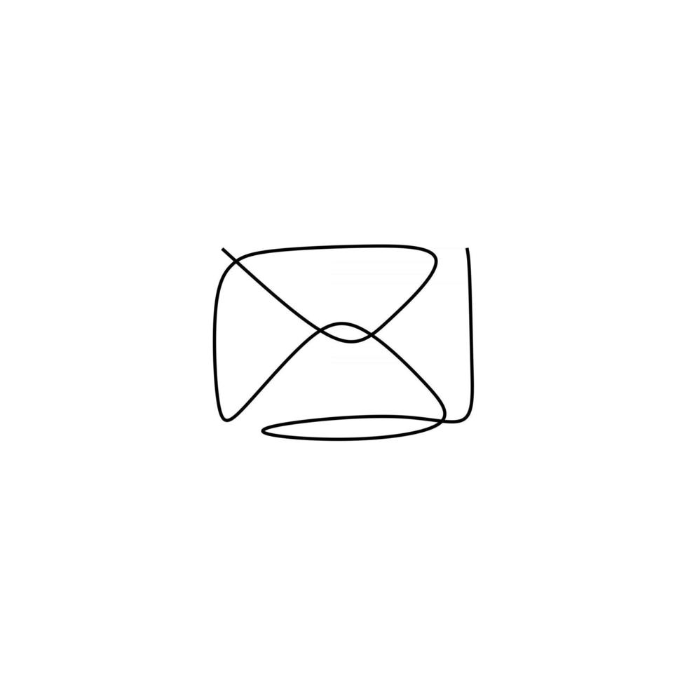 Continuous one line of email icon vector