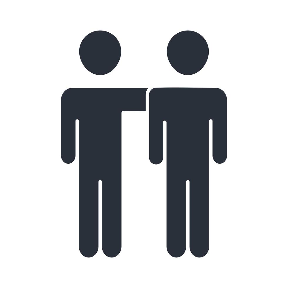 father and son hugging together family day icon in silhouette style vector