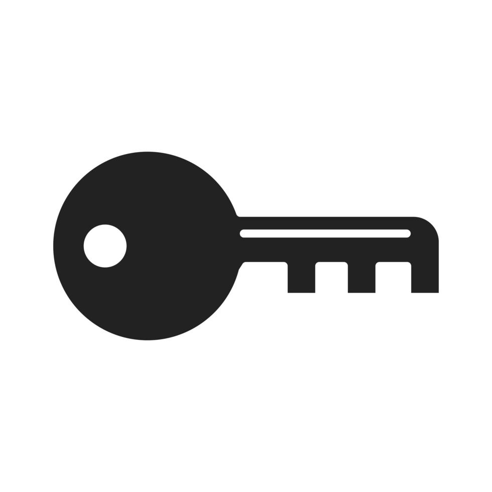 cyber security and information or network protection key lock silhouette style icon vector