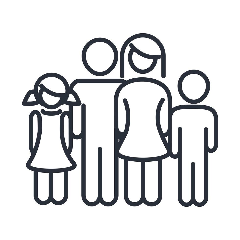 parents and kids relation feelings family day icon in outline style vector