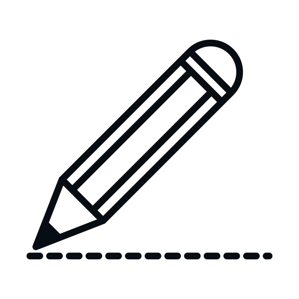 educación matemática escuela ciencia escritura lápiz icono de línea y estilo vector