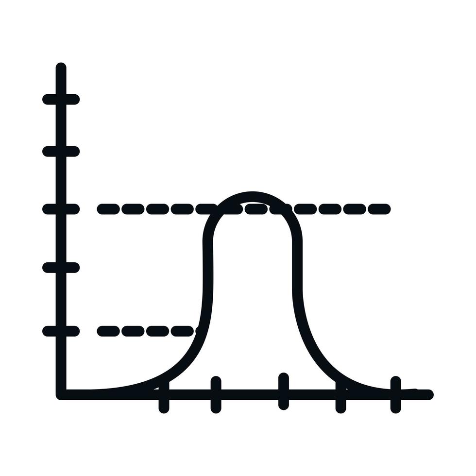 educación matemática escuela ciencia análisis gráfico línea e icono de estilo vector