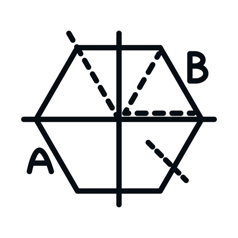 educación matemática escuela ciencia álgebra gráfico línea y estilo icono vector