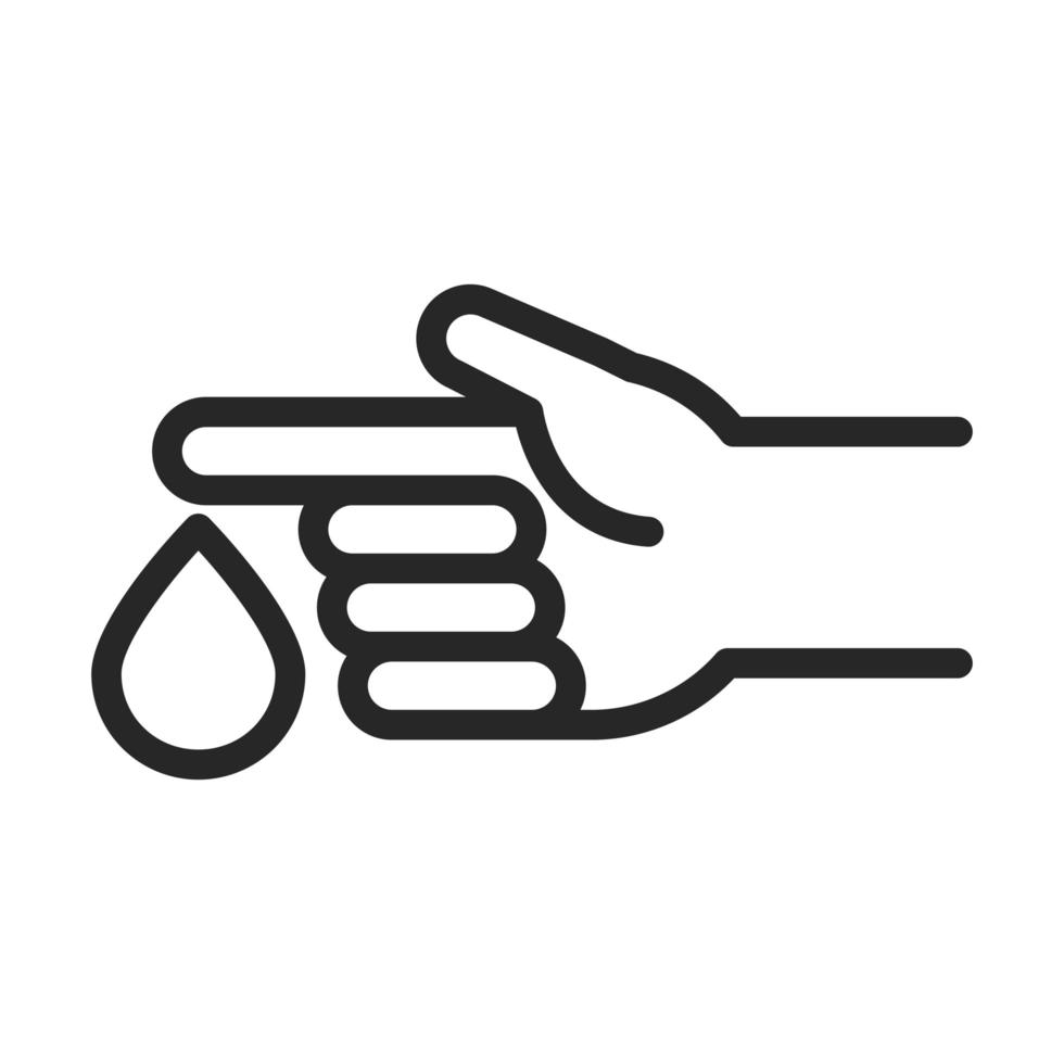 donation charity volunteer help social hand blood drop line style icon vector