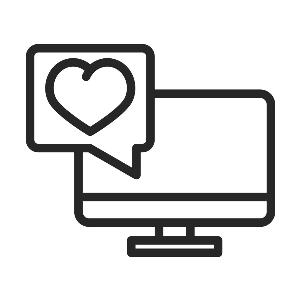 donation charity volunteer help social computer fundraising love line style icon vector