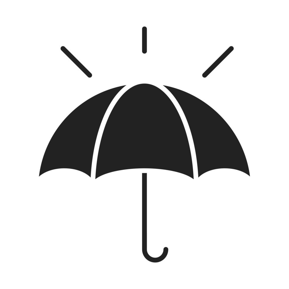 cyber security and information or network protection umbrella silhouette style icon vector