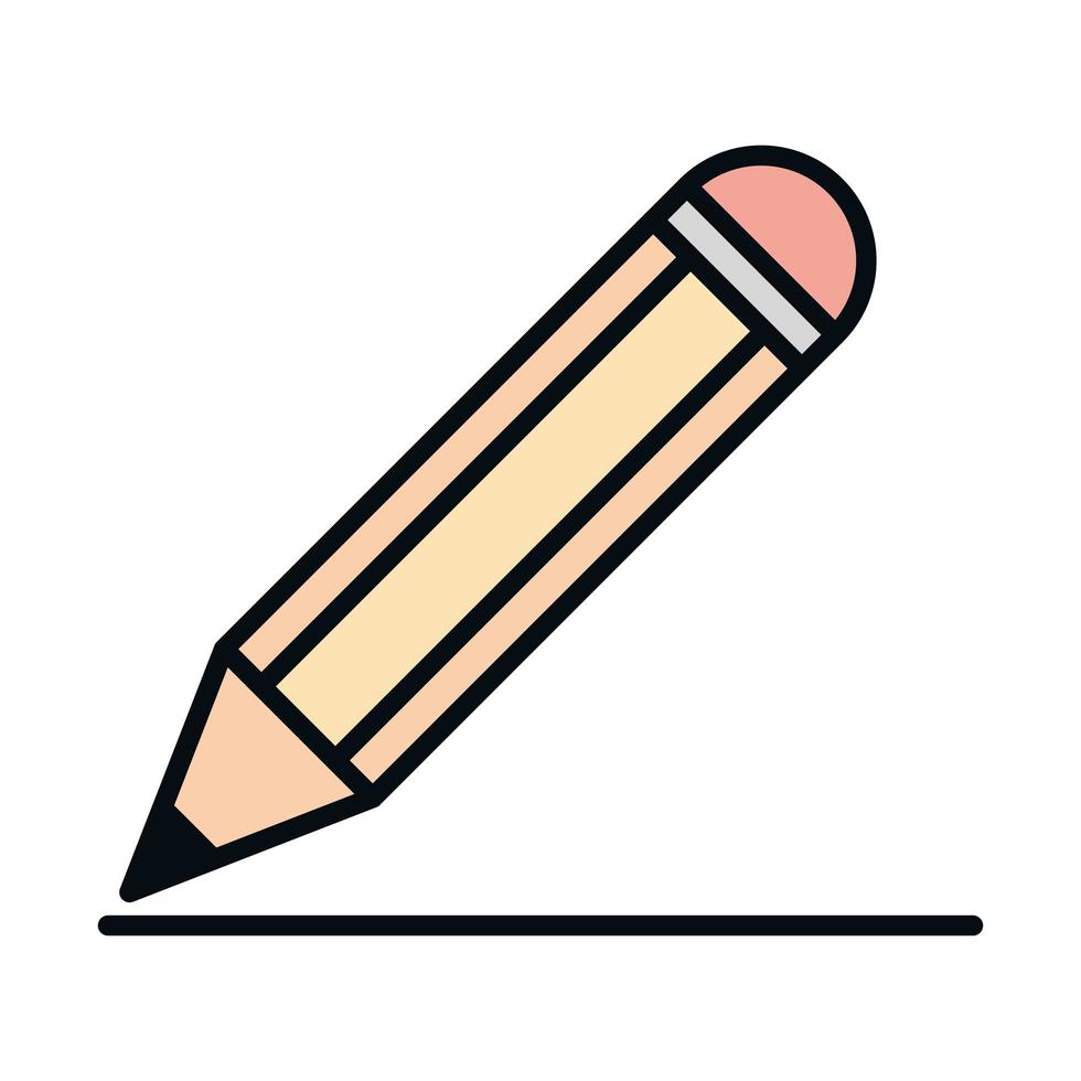 math education school science writing pencil line and fill style icon vector