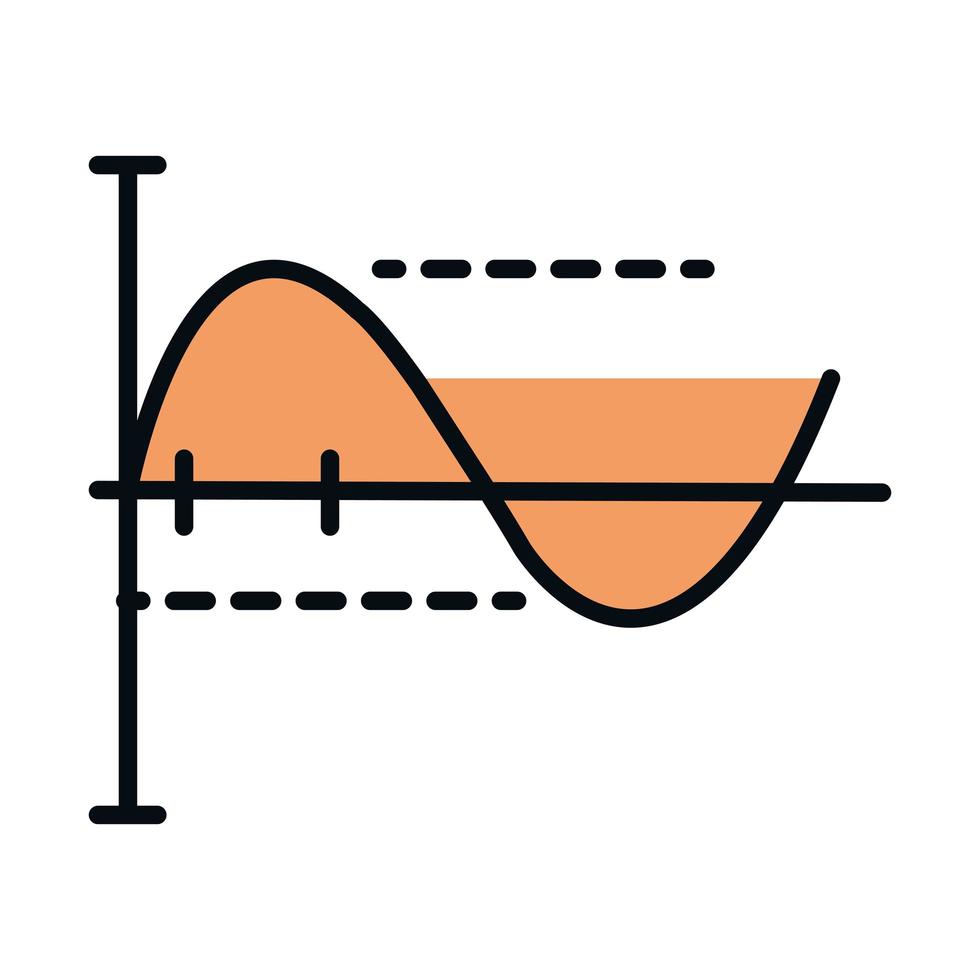 educación matemática escuela ciencia cálculo diagrama análisis línea e ícono de estilo de relleno vector