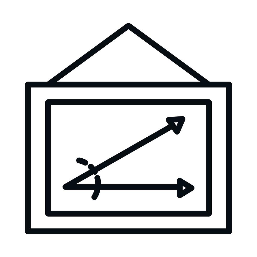 tablero de ciencia de la escuela de educación matemática con línea de ángulo e icono de estilo vector