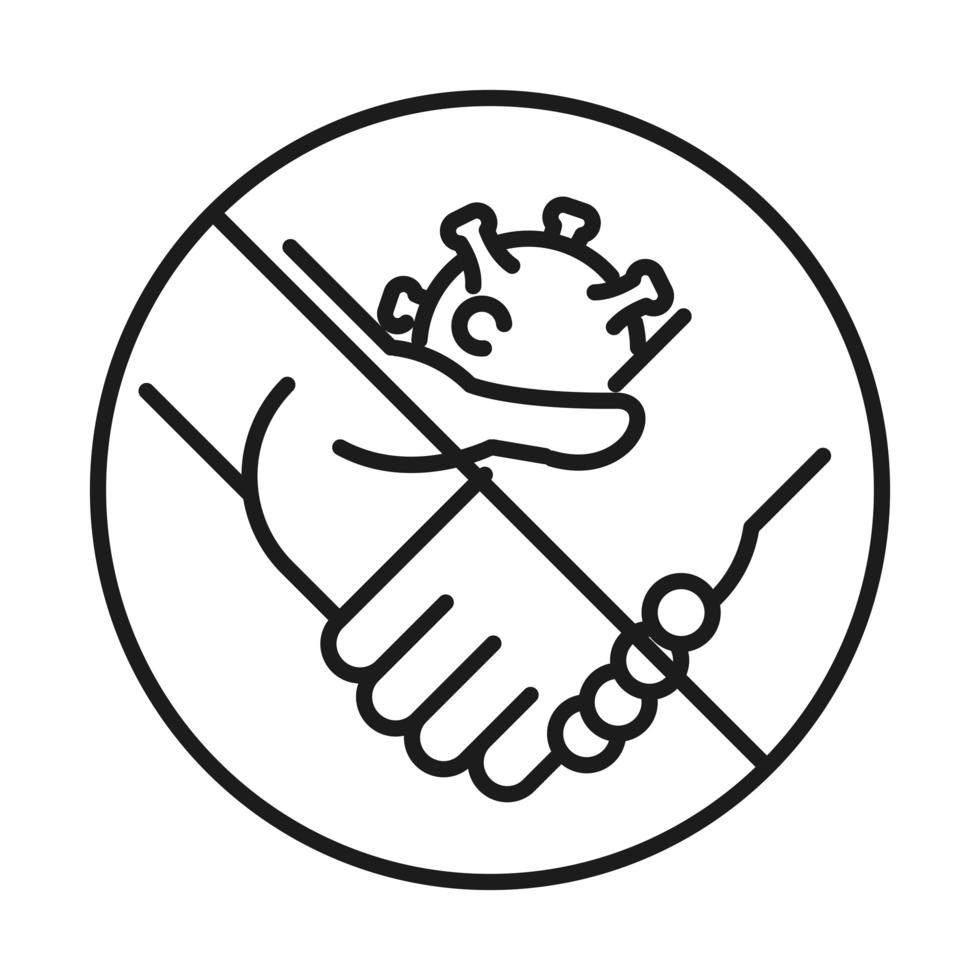 Forbidden handshake line style icon vector design