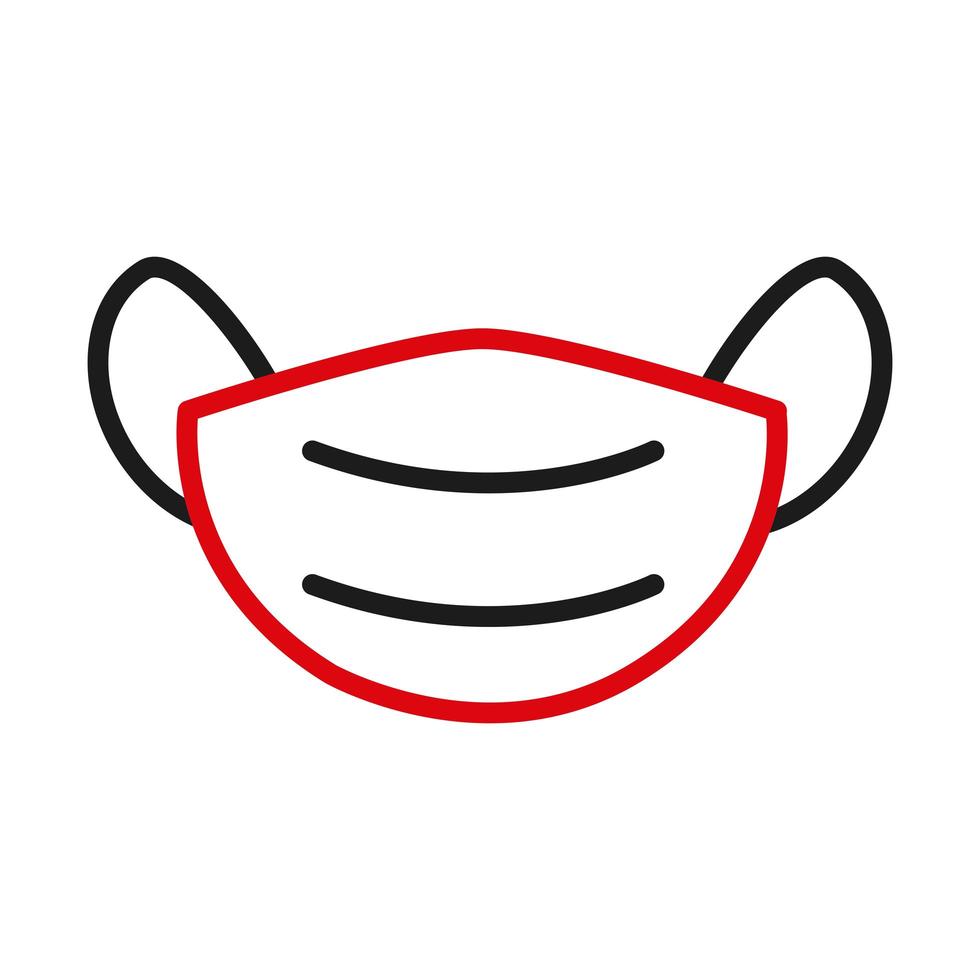 mask line bicolor style icon vector design