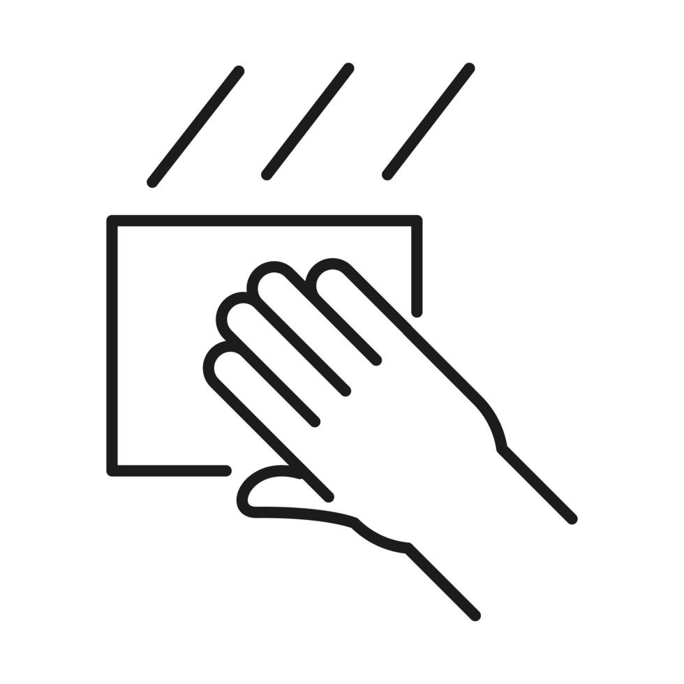 Hand with rag line style icon vector design