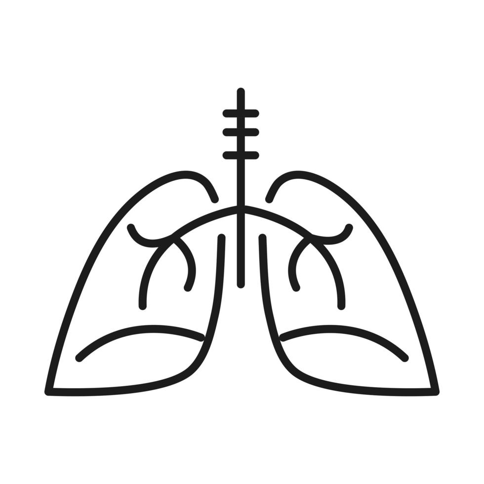 Lungs organ line style icon vector design