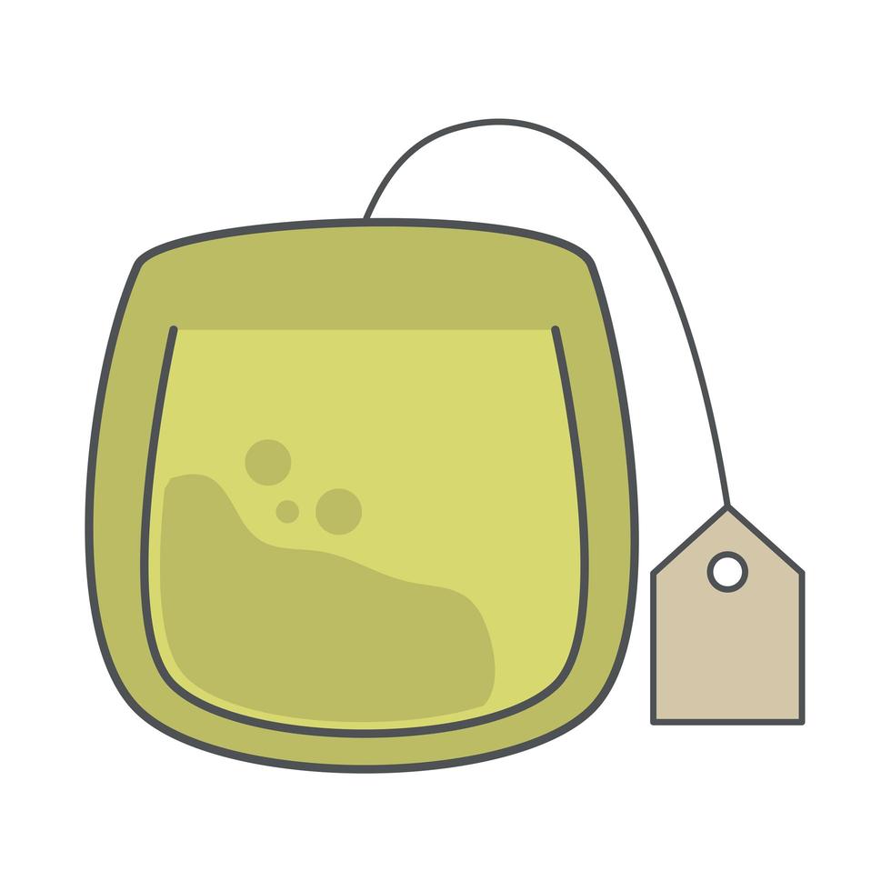tea pack ingredient health care line and fill vector