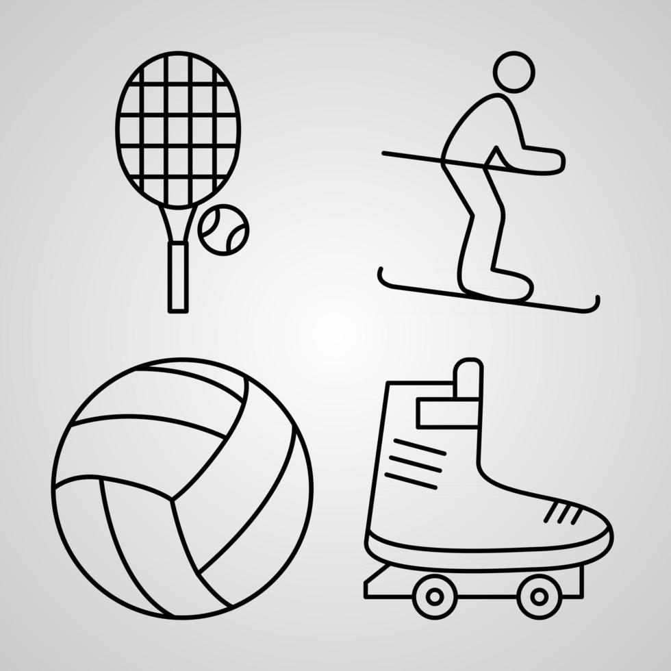 Simple Set of Sports And Games Vector Line Icons