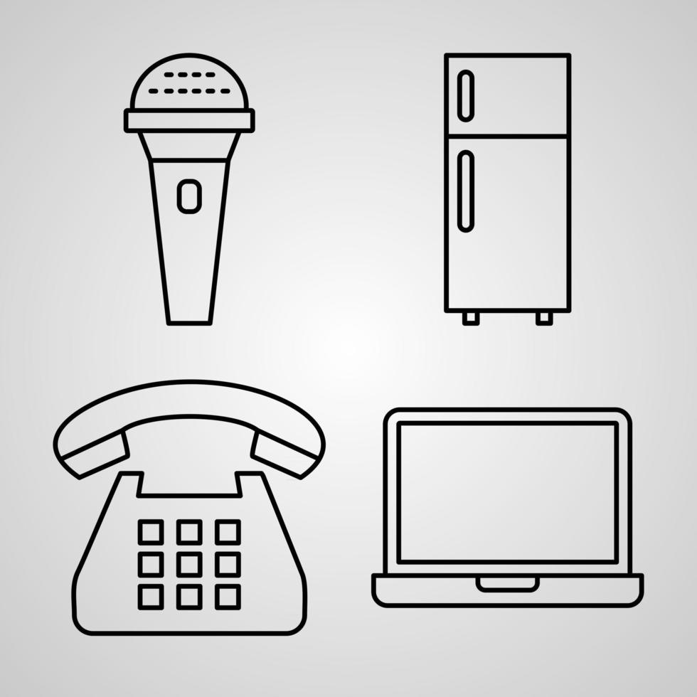 Electronics And Devices Line Icon Set Collection of Vector Symbol in Trendy Outline Style