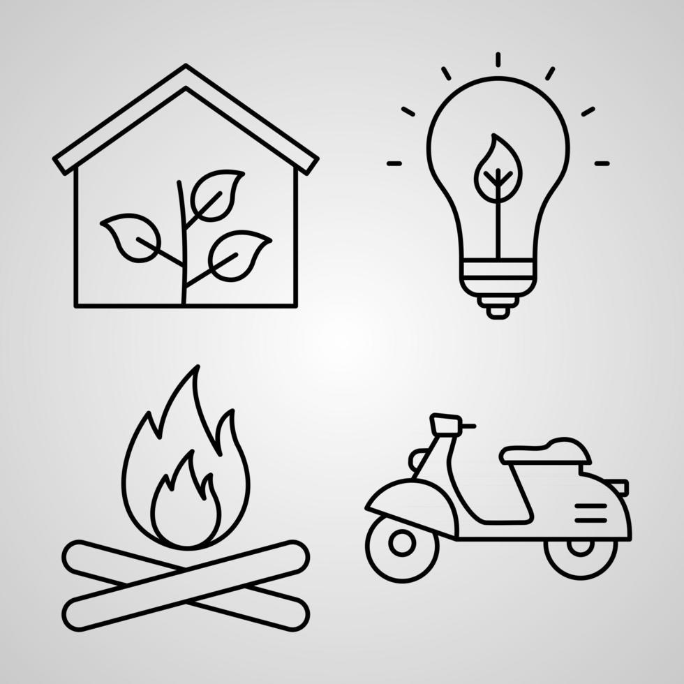 Simple Icon Set of Ecology Related Line Icons vector