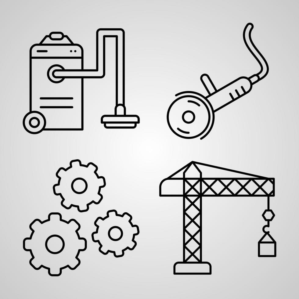 Industry Symbol Collection On White background Industry Outline Icons vector
