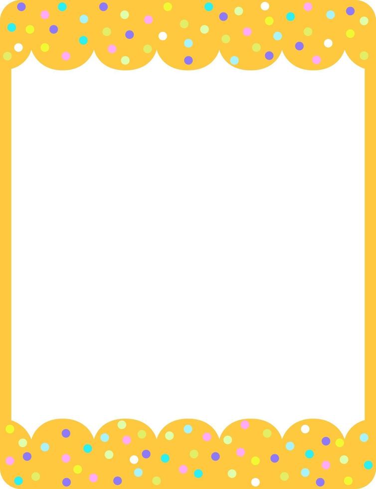 Empty yellow curl frame banner template vector