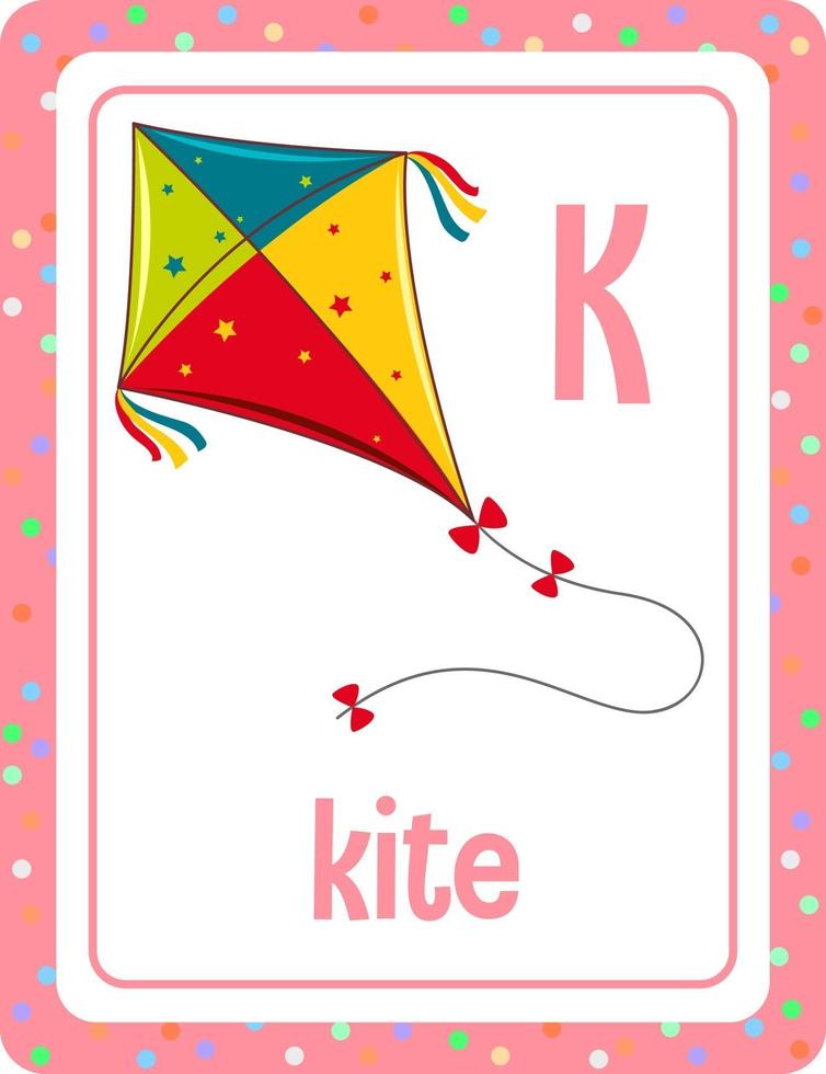 Vocabulary flashcard with word Kite 2583382 Vector Art at Vecteezy