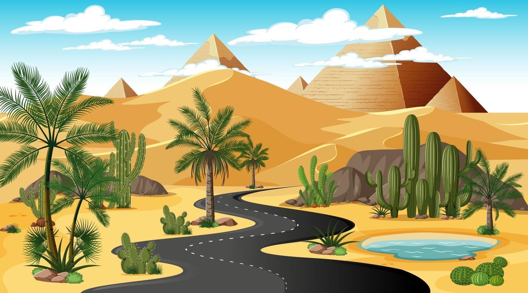 Desert day time scene vector