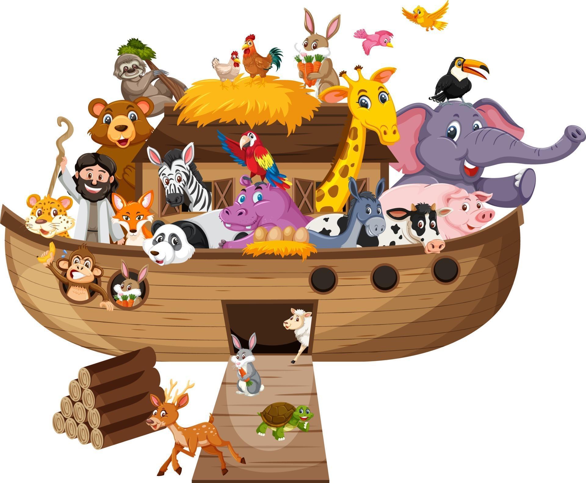 Noah's Ark with Animals isolated on white background 2583737 Vector Art ...