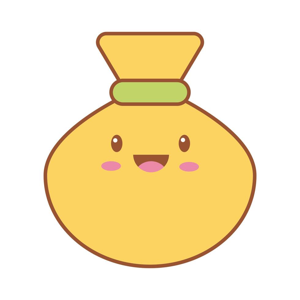 flour bag kawaii line and fill style vector