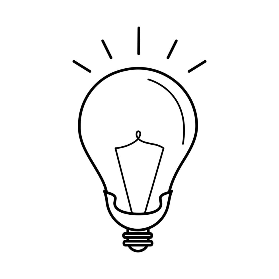 bright lamp electric light bulb eco idea metaphor isolated icon line style vector