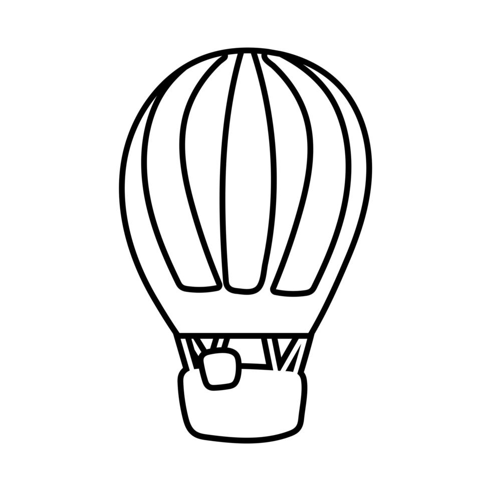 icono de estilo de línea de viaje en globo de aire caliente vector