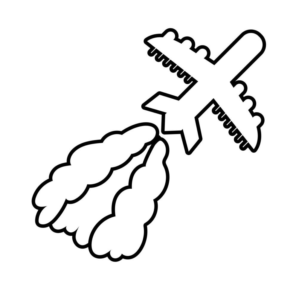 airplane flying line style icon vector