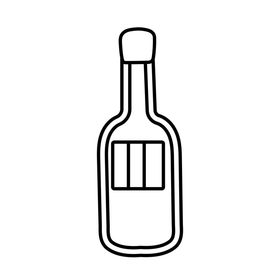 wine bottle line style icon vector