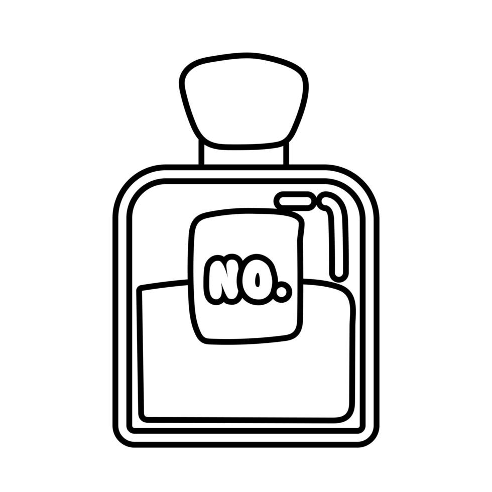 botella de fragancia con estilo de línea de bandera de Francia vector