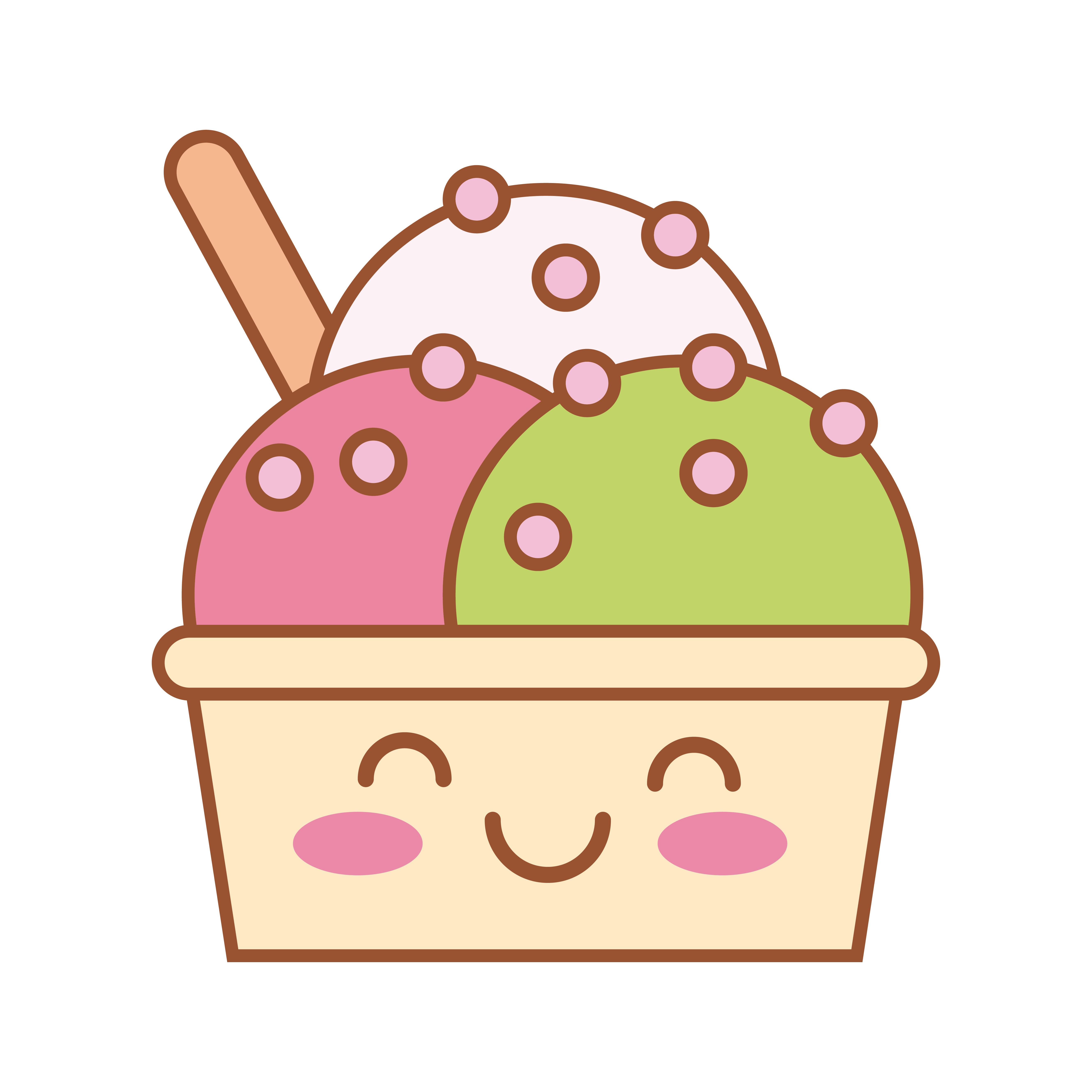 delicious ice cream kawaii line and fill style 2584110 Vector Art at ...