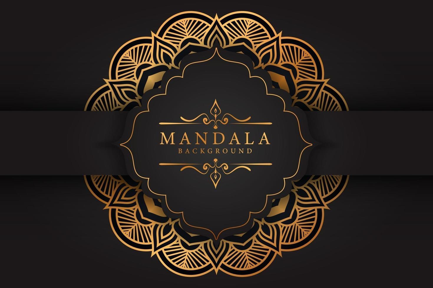 Elegante diseño de fondo de mandala ornamental con color dorado. vector