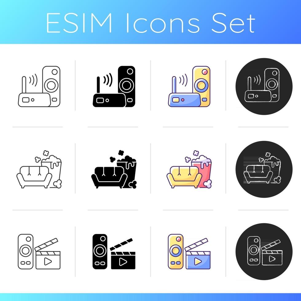 Broadcasting services icons set vector