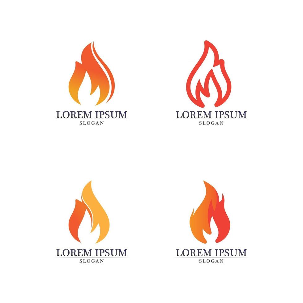 fuego, llama, naturaleza, logotipo, y, símbolos, iconos, plantilla, vector