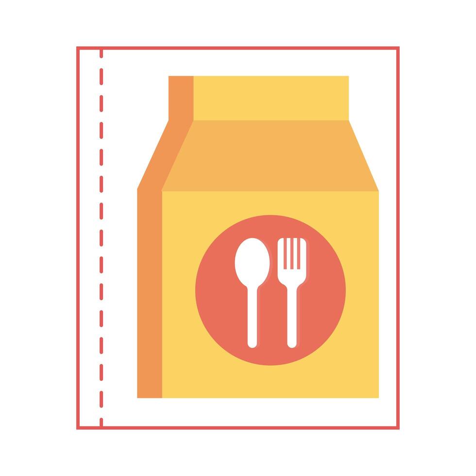 restaurant paper bag detailed style vector