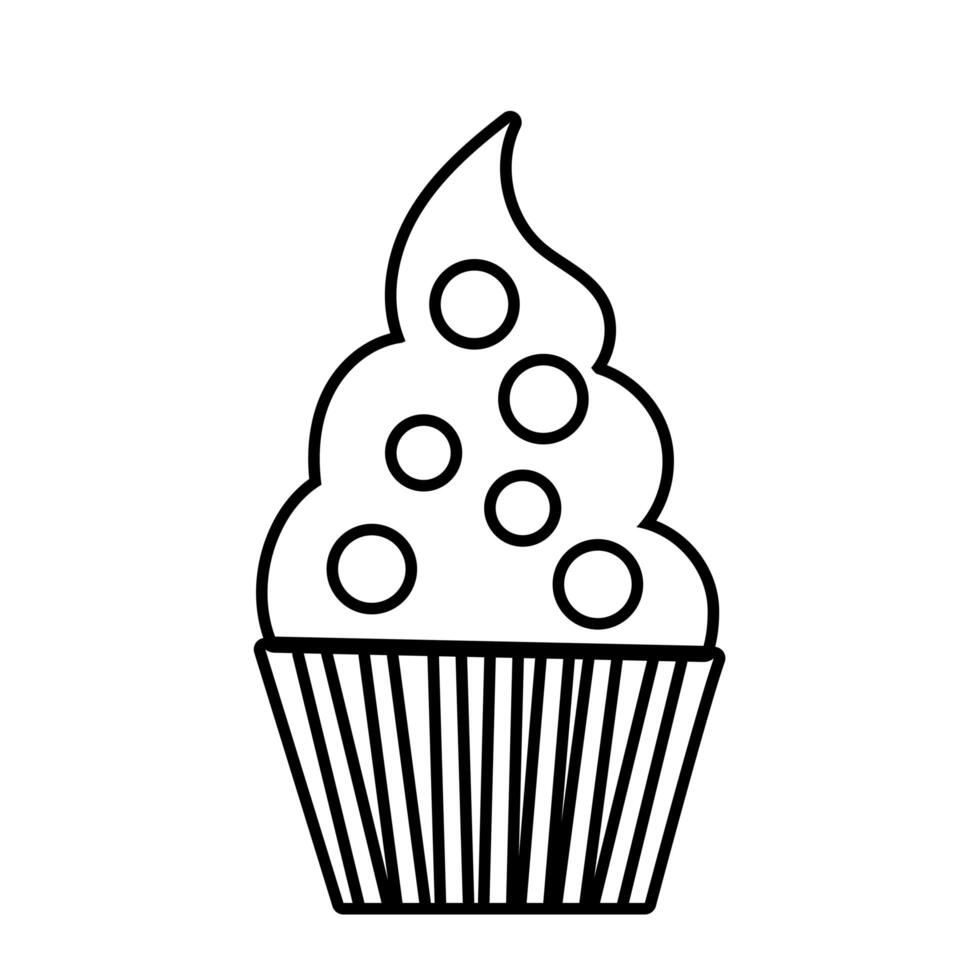 icono de estilo de línea de cupcake dulce vector