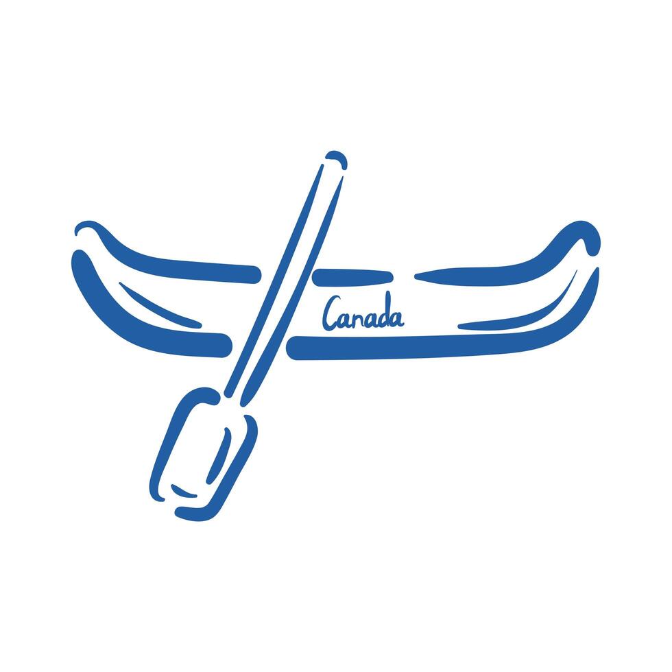 kayak boat hand draw style icon vector