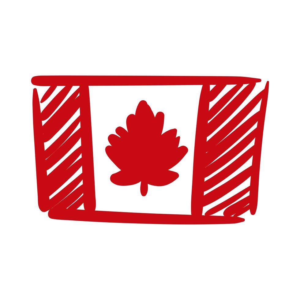 canada flag hand draw style icon vector