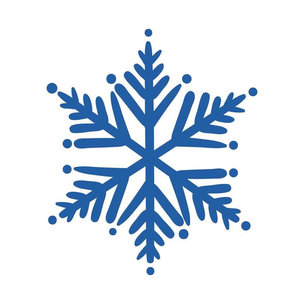 icono de estilo de dibujo de mano de hielo de copo de nieve vector