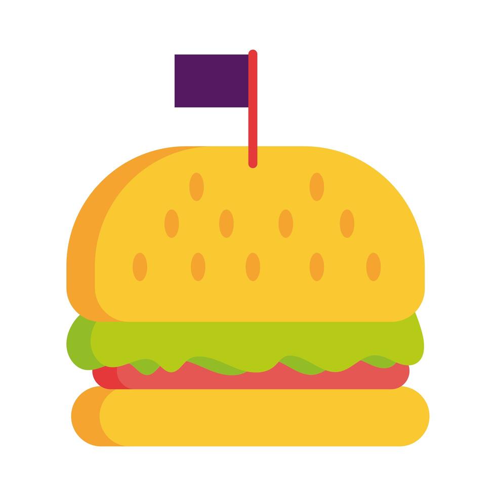 deliciosa hamburguesa comida rápida icono de estilo detallado vector