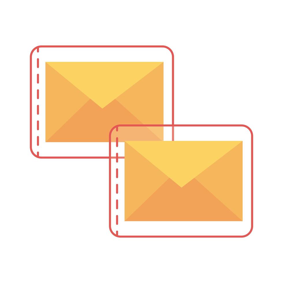 sobre correo enviar icono de estilo detallado vector