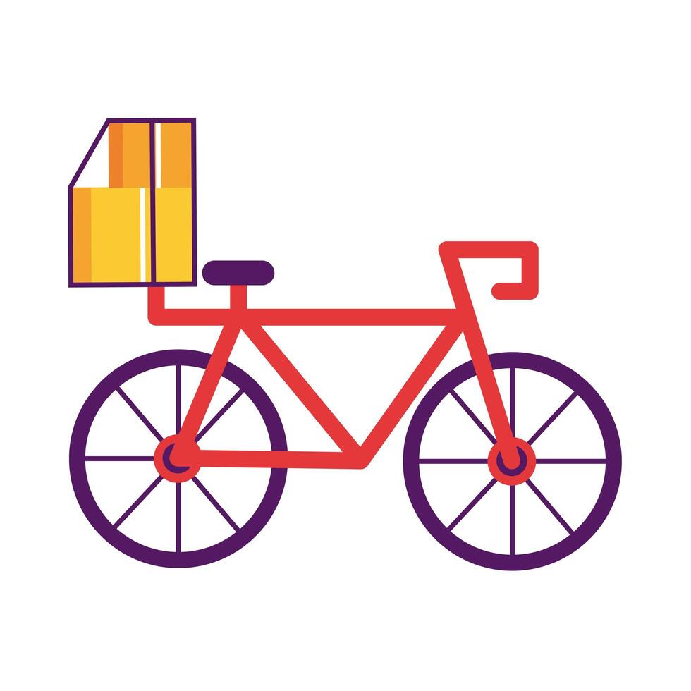box in bicycle delivery service detailed style vector