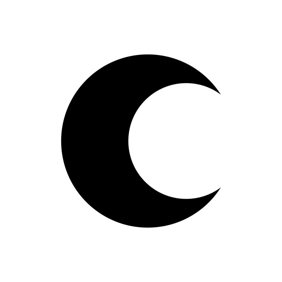 crescent moon line style icon vector