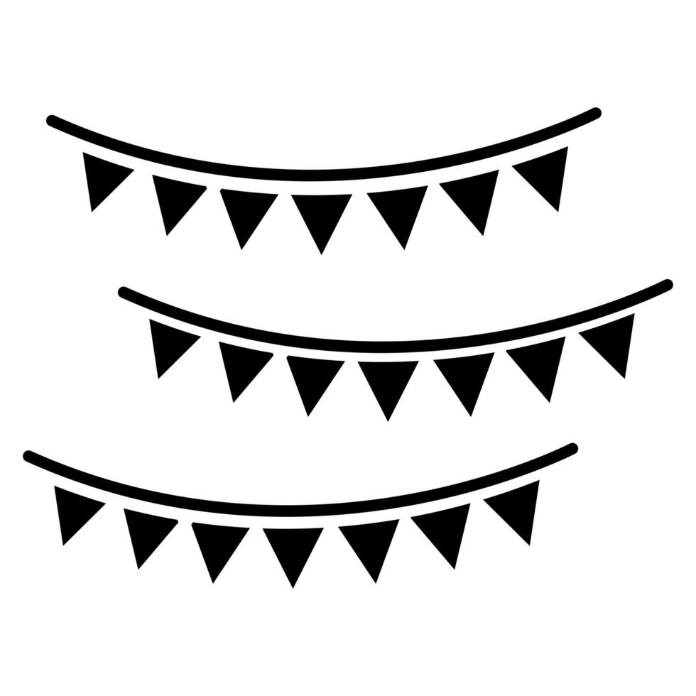 party garlands line style icon vector