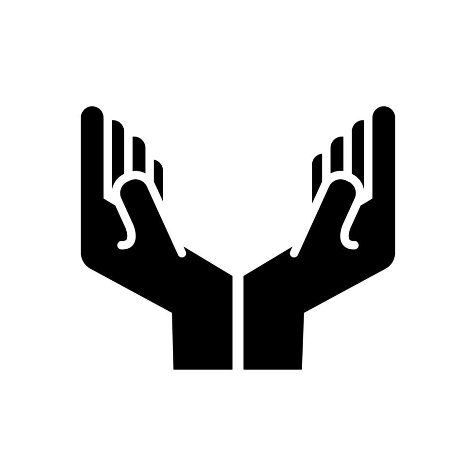 hands protecting line style icon vector